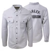 Harley-Davidson Men's Slim Fit Light Grey L/S Woven 150 2 Harley-Davidson Men's Slim Fit Light Grey L/S Woven 150