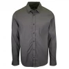 PrAna Men's Dark Grey Solid L/S Woven Shirt (S66) 1 PrAna Men's Dark Grey Solid L/S Woven Shirt (S66)