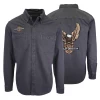 Harley-Davidson Men's Charcoal Vintage Eagle L/S Woven Shirt (S20)