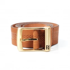 Billabong Men's Brown Cow Leather Yellow Buckle Belt (S08) New Arrivals