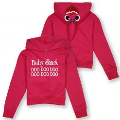 Wild Child Hoodies Kid's Pink Shark Baby Shark Pull Over Hoodie (S03)