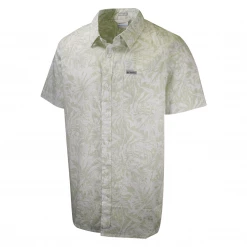 Columbia Men's Light Green Forrest Rapid Rivers II Printed S/S Shirt (390)