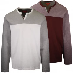 GUESS Men's Waldo Slit Henley L/S T-Shirt (Retail $39.99) S04 Mens
