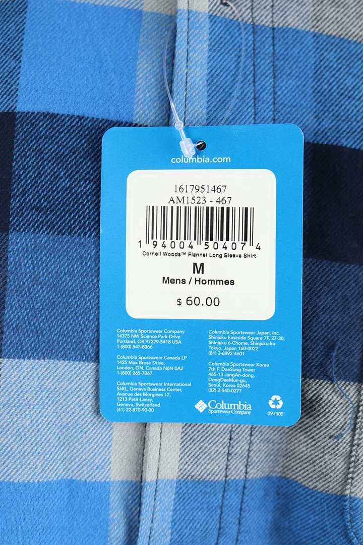 New Arrivals Columbia Men's Blue Black Grey Plaid Cornell Woods L/S Flannel Shirt (467) 9 New Arrivals Columbia Men's Blue Black Grey Plaid Cornell Woods L/S Flannel Shirt (467)