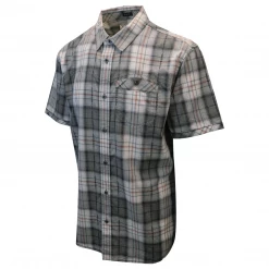 PrAna Men's Grey White Green Brown Plaid S/S Woven Shirt (S22)
