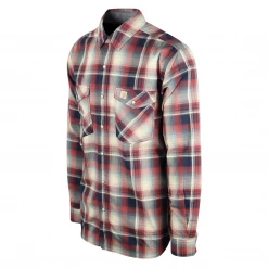 Carhartt Men's Red Navy Cream Plaid Relaxed Fit Snap Front L/S Woven Shirt (S18) New Arrivals