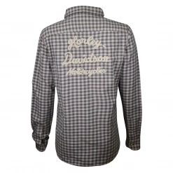 Harley-Davidson Women's Grey Blue Plaid L/S Woven Shirt