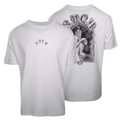 RVCA Men's White The Monkey Relaxed Fit S/S T-Shirt (S14)