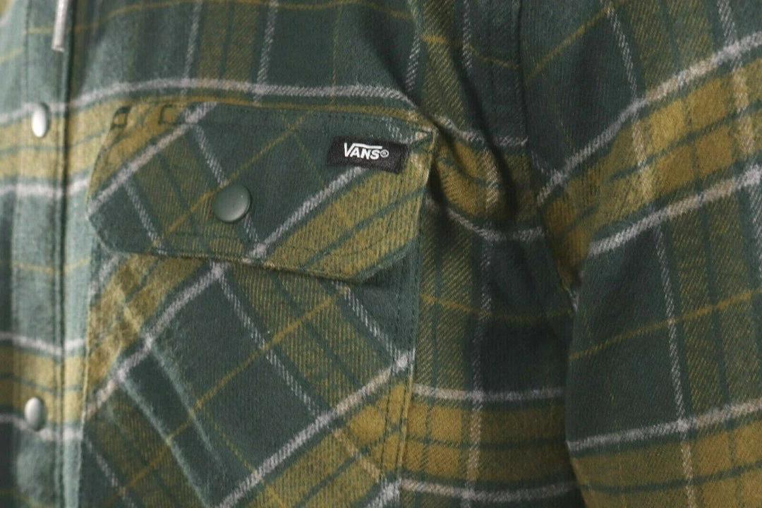 VANS Men's Green Plaid Parkway II Hooded L/S Shirt Jacket New Arrivals 6 VANS Men's Green Plaid Parkway II Hooded L/S Shirt Jacket New Arrivals
