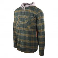 VANS Men's Green Plaid Parkway II Hooded L/S Shirt Jacket New Arrivals