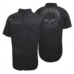 Harley-Davidson Men's Classic Black S/S Woven Shirt (S05)