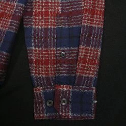 Woven Shirts RVCA Boy's Red Blue Plaid L/S Flannel Shirt (Medium)