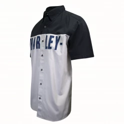 Harley-Davidson Men's Black Grey Color Block S/S Woven Shirt (S06)