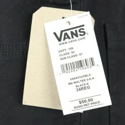 Vans Men's Black Walter 5-Pocket Classic Chino Short