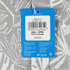 Columbia Men's Silver & White Palm Leaves Rapid Rivers S/S Woven Shirt (041) 12 Columbia Men's Silver & White Palm Leaves Rapid Rivers S/S Woven Shirt (041)