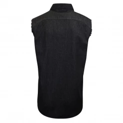 Harley-Davidson Men's Charcoal Denim Orange Logo Badge Sleeveless Vest (S01) 10 Harley-Davidson Men's Charcoal Denim Orange Logo Badge Sleeveless Vest (S01)