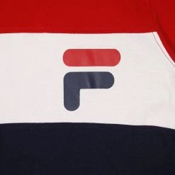 FILA Boy's Navy Red White Three-Tone Classic Logo S/S T-Shirt (S08) T-Shirts