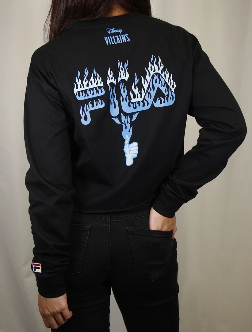 FILA Women's Disney Villains Hades Cropped L/S T-Shirt Womens 5 FILA Women's Disney Villains Hades Cropped L/S T-Shirt Womens