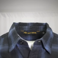 Harley-Davidson Men's Slim Fit Classic Blue Plaid L/S Woven Shirt (S12) 13 Harley-Davidson Men's Slim Fit Classic Blue Plaid L/S Woven Shirt (S12)