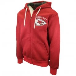 G-III Men's Red Black NFL Kansas City Chiefs Rib Knitted Full Zip Hoodie (Size M)