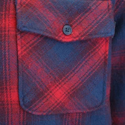 Rip Curl Men's Navy Red Plaid L/S Flannel Shirt (S08)