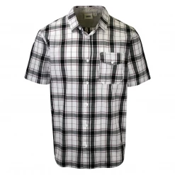 Vans Men's Charmster 2-K White Black Red Plaid S/S Woven Shirt (Size Medium)