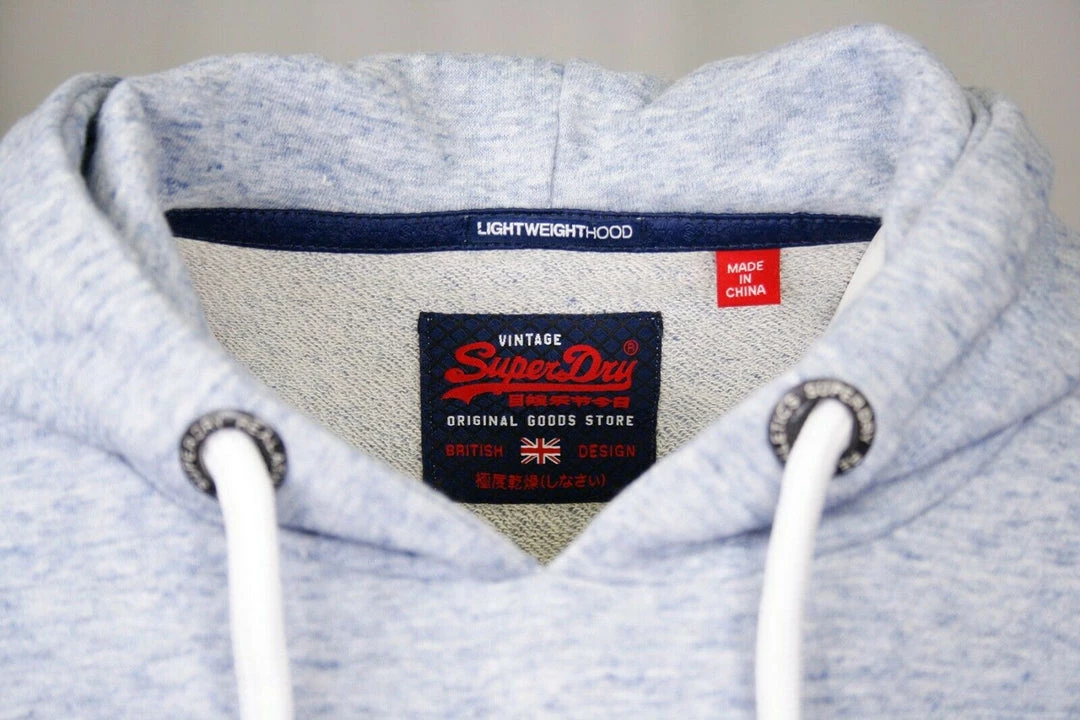 Superdry Men's Sky Blue Vintage Logo L/S Pullover Hoodie (Size Large) 8 Superdry Men's Sky Blue Vintage Logo L/S Pullover Hoodie (Size Large)