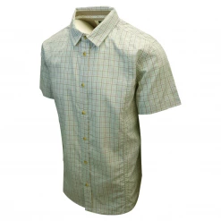 Spotted Clothing PrAna Men's Cyan Box Plaid S/S Woven Shirt (Slim Fit) S03