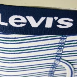 Levi's Men's 3 Pack Blue, Striped, Grey Stretch Boxer Briefs (S08)