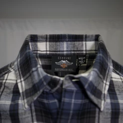 Harley-Davidson Men's Blue White Black Plaid L/S Woven Shirt (S02)