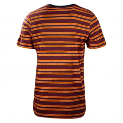 Volcom Men's Maroon Orange Navy Gold Striped Moorley S/S T-Shirt (S13)