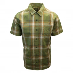 Spotted Clothes PrAna Men's Green Orange Plaid Benton S/S Woven Shirt S04