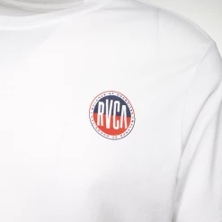 RVCA Men's White Navy Red Circle Regular Fit S/S T-Shirt (S15)