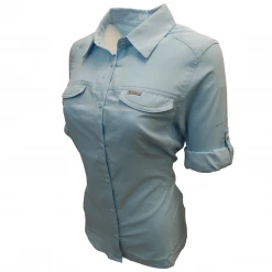 Columbia Women's Sky Blue Omni-Shade Silver Ridge Lite L/S Shirt 490