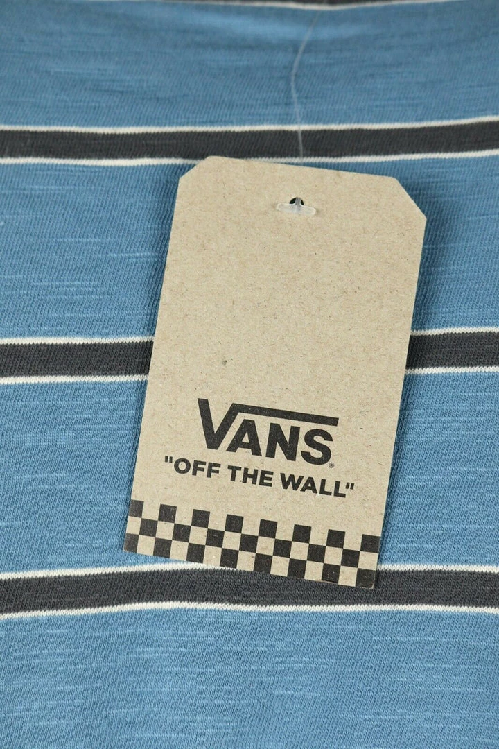 Vans Men's Captain Blue Black Striped Endless S/S T-Shirt (S03) 9 Vans Men's Captain Blue Black Striped Endless S/S T-Shirt (S03)