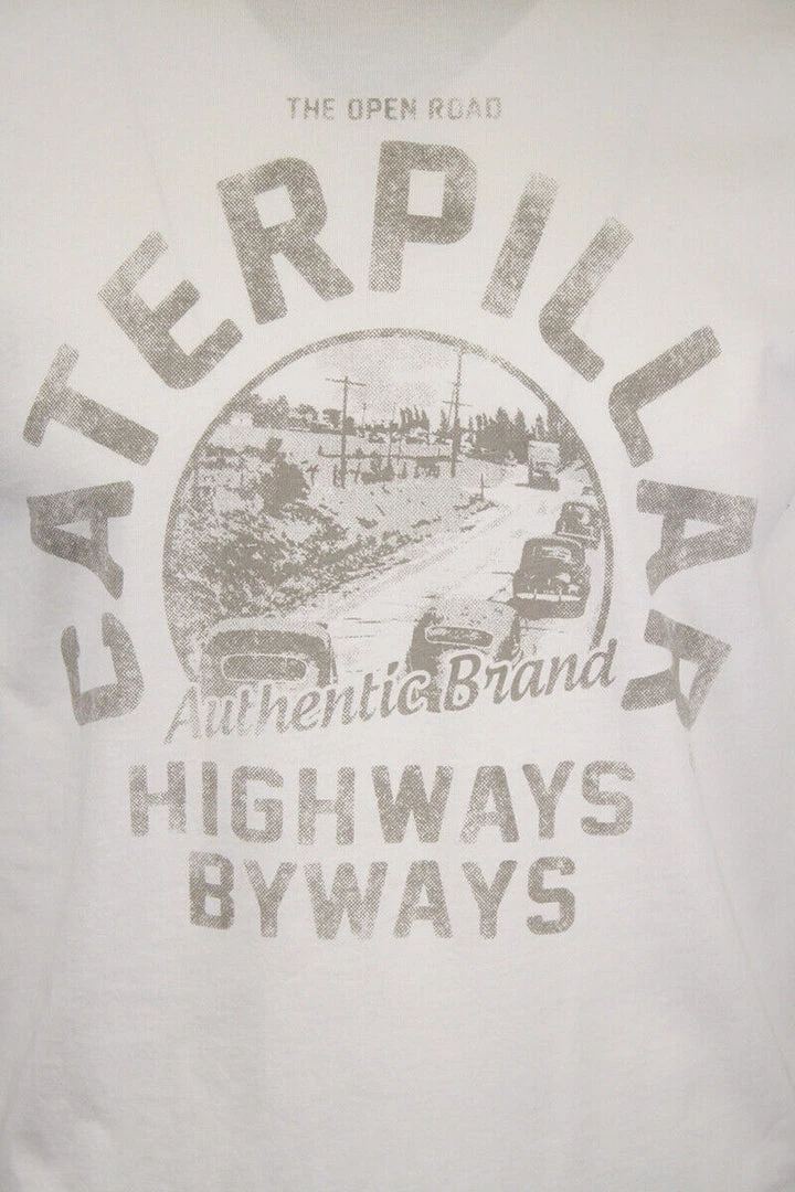 Caterpillar Men's White The Open Road Highways Byways Graphic S/S T-Shirt (S04) 6 Caterpillar Men's White The Open Road Highways Byways Graphic S/S T-Shirt (S04)