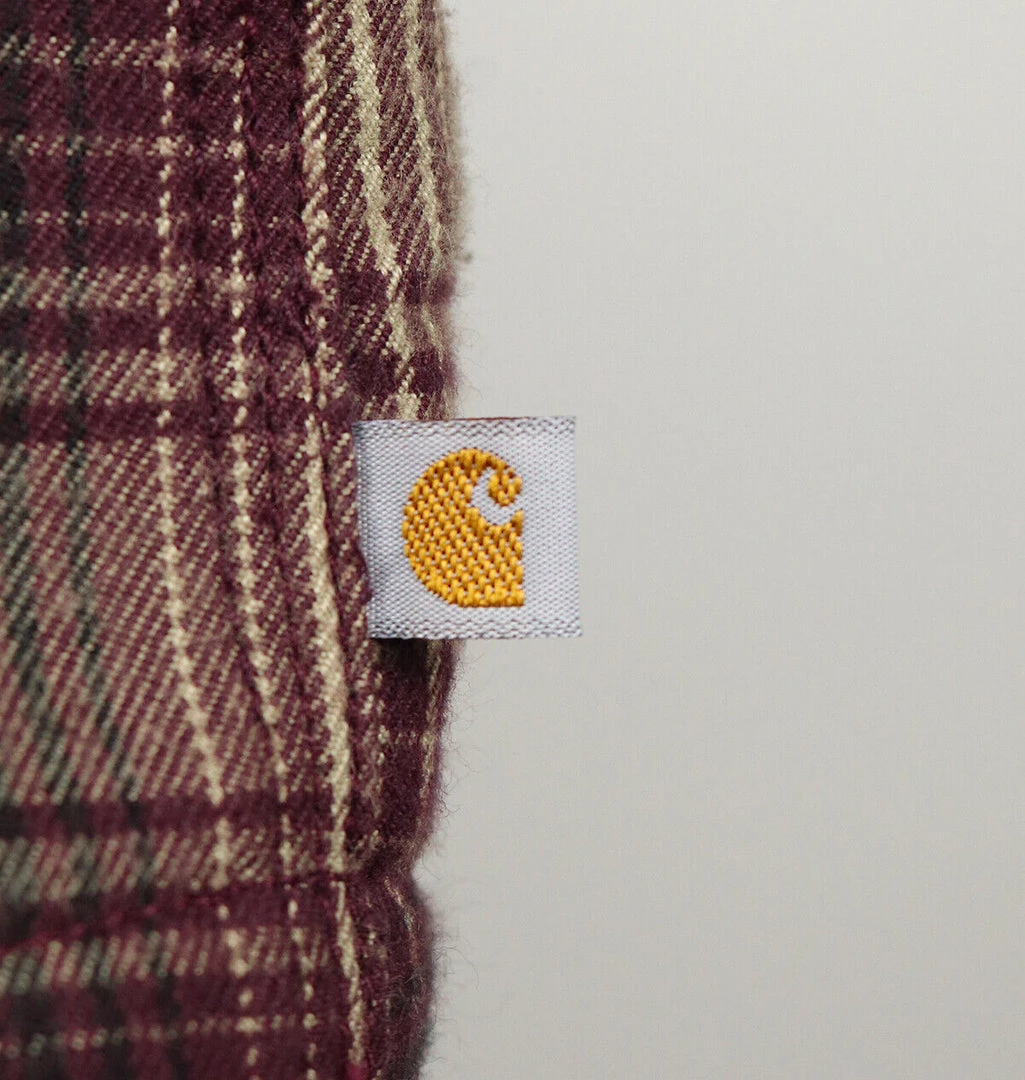 Carhartt Women's Wine Black Cream Plaid Snap On Button Sherpa Lined Shirt Jacket 11 Carhartt Women's Wine Black Cream Plaid Snap On Button Sherpa Lined Shirt Jacket