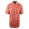 New Arrivals Carhartt Men's Burnt Orange White Plaid Snap-Front S/S Woven Shirt (S09)