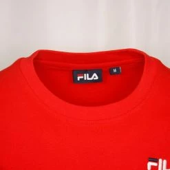 FILA Men's Red & Black Two-Toned Color Logo S/S T-Shirt (175)