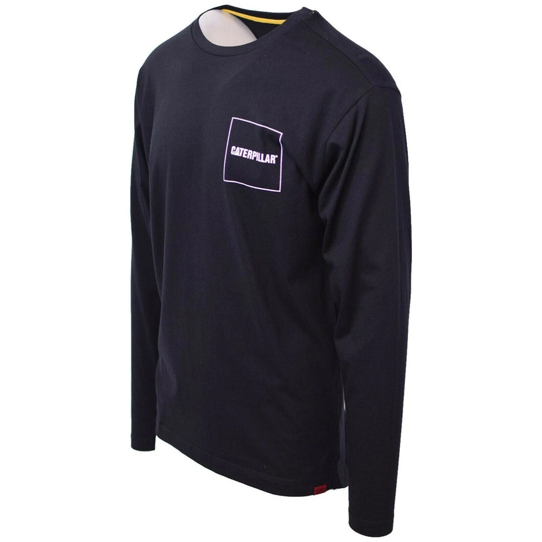 Spotted Clothing Caterpillar Men's Black Box Trademark Banner L/S T-Shirt S03 4 Spotted Clothing Caterpillar Men's Black Box Trademark Banner L/S T-Shirt S03
