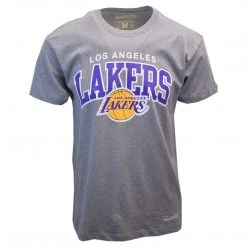 Spotted Clothing Mitchell & Ness Men's Grey Los Angeles Lakers Logo S/S T-Shirt