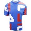 FILA Men's Azure Blue Red White Letters S/S T-Shirt (S02A) 2 FILA Men's Azure Blue Red White Letters S/S T-Shirt (S02A)