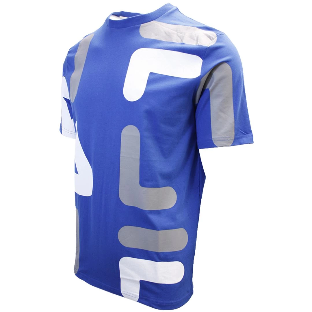 FILA Men's Blue Grey White Letters S/S T-Shirt (S02B) 4 FILA Men's Blue Grey White Letters S/S T-Shirt (S02B)