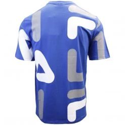 FILA Men's Blue Grey White Letters S/S T-Shirt (S02B) 10 FILA Men's Blue Grey White Letters S/S T-Shirt (S02B)