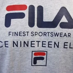 FILA Men's Grey Finest Sportswear Since Nineteen Eleven S/S T-Shirt (S04B) (Size M)