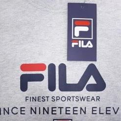 FILA Men's Grey Finest Sportswear Since Nineteen Eleven S/S T-Shirt (S04B) (Size M)