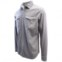 Jack & Jones Men's Light Grey Denim Slim Sheridan L/S Shirt