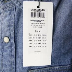 Jack & Jones Men's Medium Blue Denim Slim Sheridan L/S Shirt