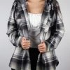 Flannels Carhartt Women's Black Ash Grey White Plaid Hooded L/S Woven Shirt