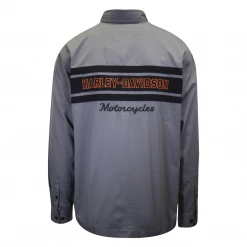 Harley-Davidson Men's Grey Black Sport Lines L/S Woven Shirt (S07) 14 Harley-Davidson Men's Grey Black Sport Lines L/S Woven Shirt (S07)